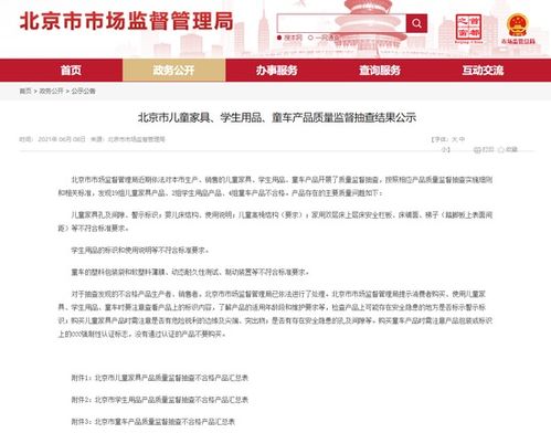 北京市市場監(jiān)管局 19組兒童家具產(chǎn)品抽檢不合格